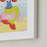 "Mermaid" - Art Print in Raspberry Lime by Stellax Creative - Frame Close-up