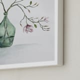 "Magnolia in Green Vase" - Art Print in Blush by Karen Kaul - Frame Close-up