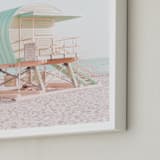 "Mint Green Lifeguard Stand" - Art Print in Mint Green by Heather Loriece - Frame Close-up