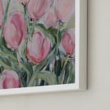 "Pink Tulips" - Art Print in Pink by Arohika Verma - Frame Close-up