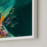 "This is Where We Come Alive" - Art Print in Radiant Teal by Stacy Kron - Frame Close-up