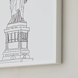 "Lady of Liberty in Pen" - Art Print in Black and White by Sharon Rowan - Frame Close-up