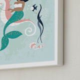 "la sirenetta" - Art Print in seafoam by peetie design - Frame Close-up