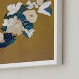 "Mustard Abstract Botanical" - Art Print in Mustard Yellow by Caryn Owen - Frame Close-up