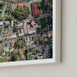 "Lahaina Harbor From Above" - Art Print in Emerald Green by Christian Florin - Frame Close-up