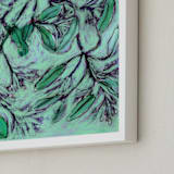 "Fragrant Summer " - Art Print in bold mint by Amelia Gluba - Frame Close-up