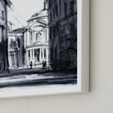 "Theater of space II" - Art Print in Shadow Blue by Cailin Nikel-Zueger - Frame Close-up