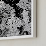 "Lichen Rocks" - Art Print in Black by Janie Allen - Frame Close-up