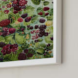 "Berries in the Wind" - Art Print in Berry Red by Janie Allen - Frame Close-up