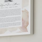 "Flow Obituary Print" - Custom Print in Blush by Creo Study - Frame Close-up
