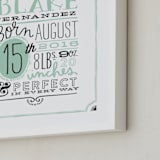 "Vintage Info" - Personalized Art Print in Mint by Alethea and Ruth - Frame Close-up
