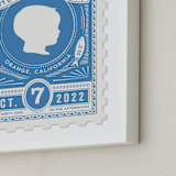 "The Little Mister" - Personalized Art Print in Dutch Blue by Tanya Lee of Frooted Design - Frame Close-up