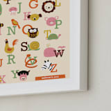 "Animal A to Z" - Personalized Art Print in Vermillion by Anais Lee - Frame Close-up