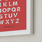 "Signed ABCs" - Personalized Art Print in Cherry by ERAY - Frame Close-up