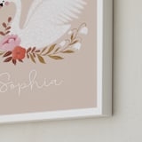 "Romantic swan" - Personalized Art Print in Blush by Tati Abaurre - Frame Close-up