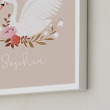 "Romantic swan" - Personalized Art Print in Blush by Tati Abaurre - Frame Close-up