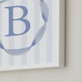 "Precious Ribbon Frame" - Personalized Art Print in Soft Blue by Sam Dubeau - Frame Close-up