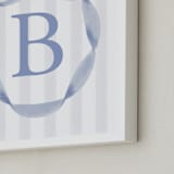 "Precious Ribbon Frame" - Personalized Art Print in Soft Blue by Sam Dubeau - Frame Close-up