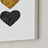 "Wood Grain Hearts" - Art Print in Amber by Max and Bunny - Frame Close-up