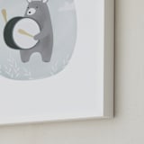 "drummer bear" - Art Print in sky by Faith Dorn - Frame Close-up
