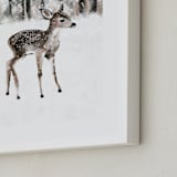 "winter baby deer" - Art Print in Charcoal Gray by Cass Loh - Frame Close-up