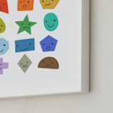 "Rainbow Shapes" - Art Print in Rainbow by Kelly Watkins - Frame Close-up