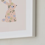 "Sweet Bunny" - Art Print in Blush by Angela Thompson - Frame Close-up