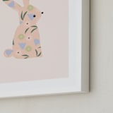 "Sweet Bunny" - Art Print in Blush by Angela Thompson - Frame Close-up