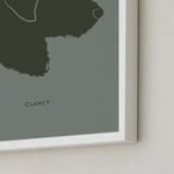 "Tonal Pet Silhouette: Custom Print with Text" - Custom Print in Olive Shadow by Minted - Frame Close-up