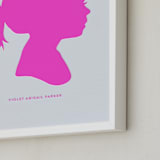 "Custom Silhouette Letterpress Art" - Custom Letterpress Print in Neon Pink by Minted - Frame Close-up