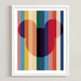 "Bright Stripes" - Art Print in Rainbow by Baumbirdy - Framed
