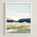 "Sapphire Ridge 2" - Art Print in Deep Blue by Lara Eckerman - Framed
