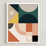 "Mid Century Jungle II" - Art Print in Jade by Maria Alou - Framed