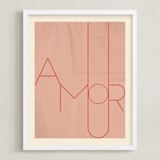 "Amour" - Art Print in blush by Morgan Kendall - Framed