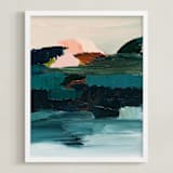 "Curacao" - Art Print in Turquoise blue by Caryn Owen - Framed