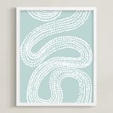 "River of Dots" - Art Print in light blue by Jorey Hurley - Framed