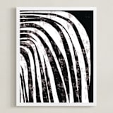 "Waterfall" - Art Print in Charcoal by Leanne Friedberg - Framed