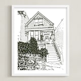 "House: Portrait White Border Custom Print" - Custom Print in Olive Shadow by Minted - Framed