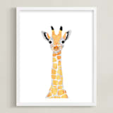 "baby animal.giraffe" - Art Print in merigold by Cass Loh - Framed