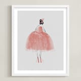 "Painted Ballerina" - Art Print in rose by Grae - Framed