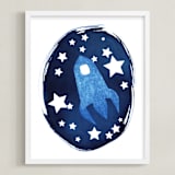 "To the stars and beyond" - Art Print in Prussian Blue by raven erebus - Framed