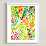 "Tropical" - Art Print in Sunny yellow by Alexandra Dzh - Framed