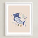 "Sharky cute" - Art Print in Blush by Tati Abaurre - Framed