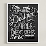 "Emerson Quote" - Art Print in Black & White by Amanda Paulson - Framed