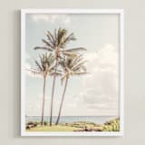 "Makai" - Art Print in Sky Blue by Three Kisses Studio - Framed