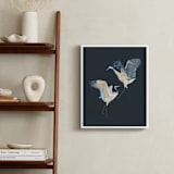 "Crane dance" - Art Print in Moody blue by Nina Leth - In a Room