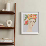 "Flower Crown" - Art Print in Blue Gray by Candace Wiant - In a Room