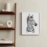 "Dapper Zebra" - Art Print in Tuxedo by Kristin Dills - In a Room