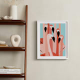 "The Flamingos Are Staring" - Art Print in Coral Pink by Marie Hermansson - In a Room