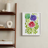 "hand painted flowers_1N" - Art Print in green by Ramoncita - In a Room